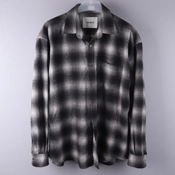 [BUNJANG] ANOBLIR Oversized Glen Check Flannel Shirt (L) / 아노블리어(ANOBLIR) 오버핏 글렌 체크 플란넬 셔츠 (L)