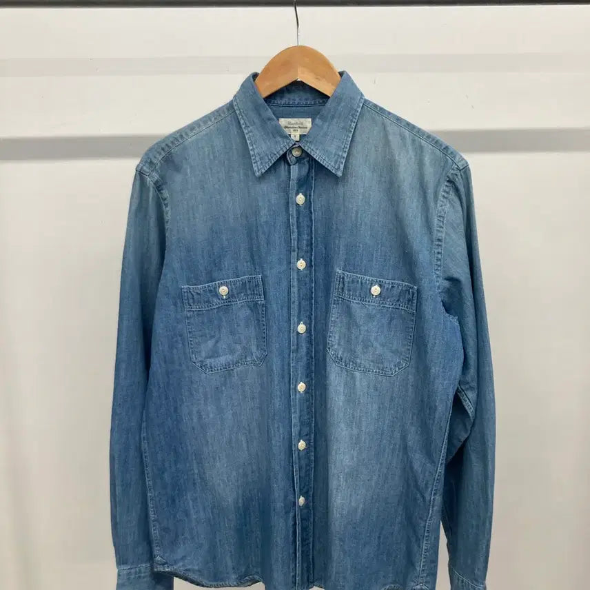 [BUNJANG] Hartford Washed Denim Shirt 100 / 하트포드 hartford 워싱 데님 셔츠 100