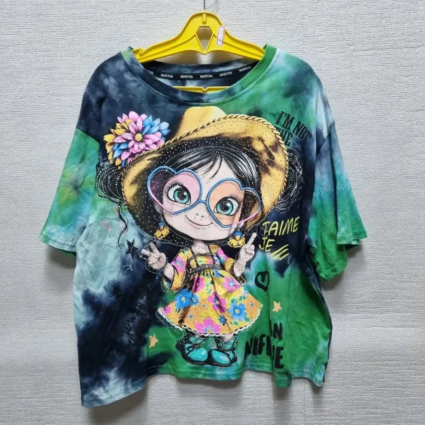[BUNJANG] Tie-Dye Character Short Sleeve T-Shirt / a290 반팔 티셔츠