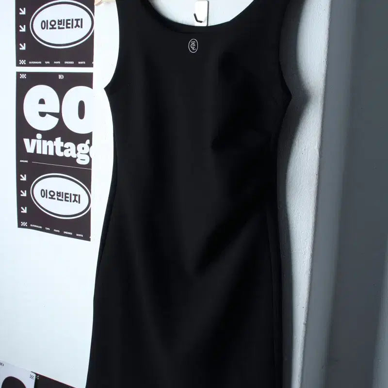 [BUNJANG] W(F) Black Sleeveless Dress, Normcore Style / W(F) 클렛 반팔 티셔츠 원피스 드레스 민소매 블랙 놈코어-H36498