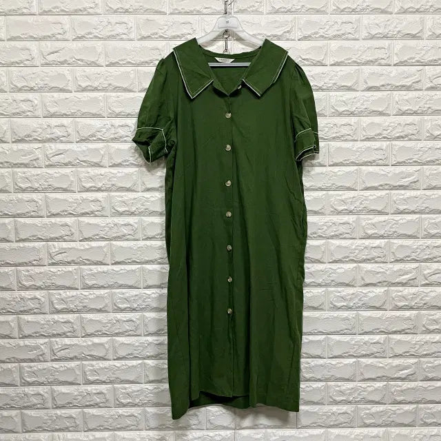 [BUNJANG] Linen Blend Short Sleeve Dress / 3357) 린넨 혼방 반팔원피스