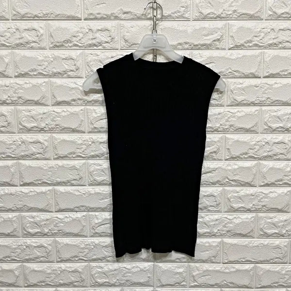 [BUNJANG] Sleeveless Knit T-Shirt / 3365) 민소매 니트티셔츠