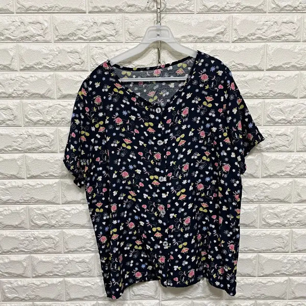 [BUNJANG] Women's Short Sleeve Rayon Blouse / 3366) 인견 반팔 블라우스