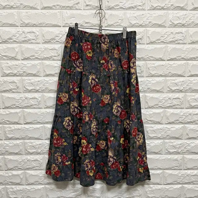[BUNJANG] Flower Print Skirt / 3396) 플라워 스커트