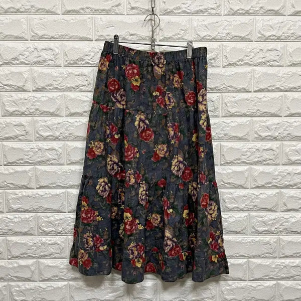 [BUNJANG] Flower Print Skirt / 3396) 플라워 스커트