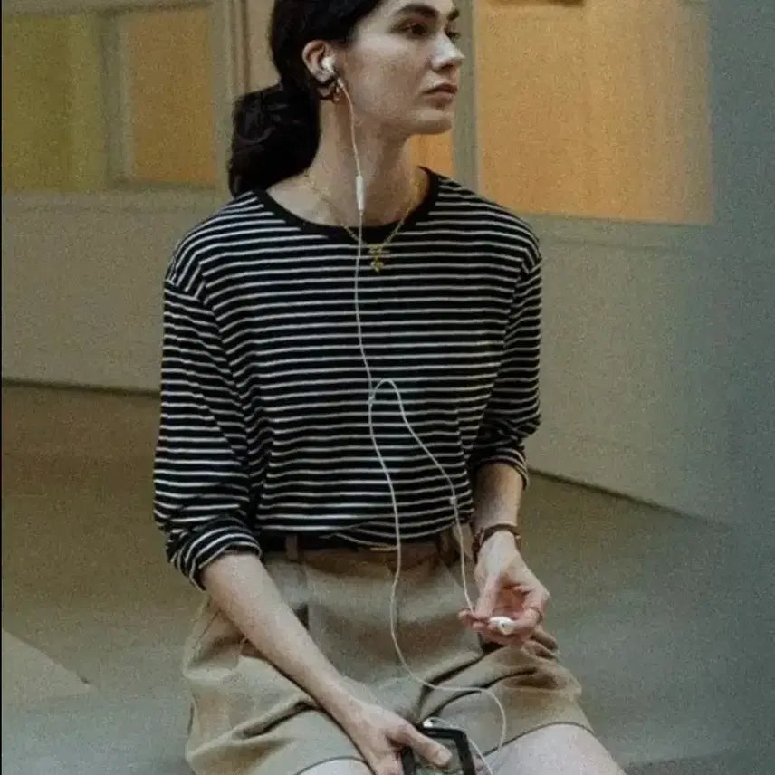 [BUNJANG] Tyle & Die Stripe Long Sleeve T-Shirt / 틸아이다이 스트라이프 롱슬리브 단가라 긴팔 티셔츠