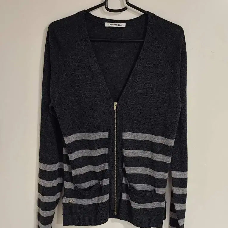 [BUNJANG] Lacoste Merino Stripe Cardigan / 34 라코스테 메리노 스트라이프 가디건