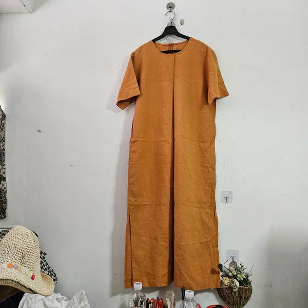 [BUNJANG] Orange Linen Dress / 주황색 린넨 원피스