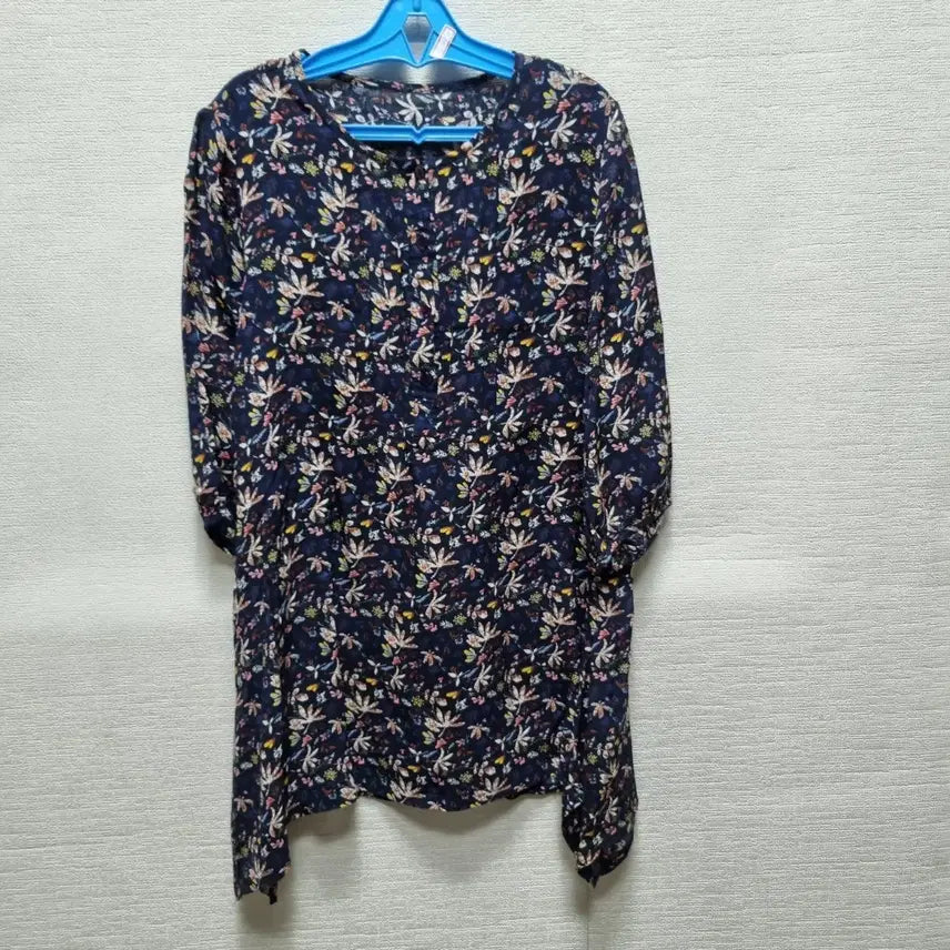 [BUNJANG] Women's Rayon Long Blouse Floral Pattern XL / 차294 인견 롱 블라우스