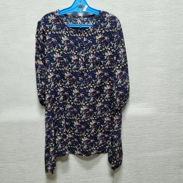 [BUNJANG] Women's Rayon Long Blouse Floral Pattern XL / 차294 인견 롱 블라우스