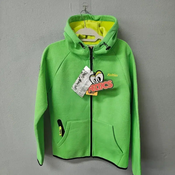 [BUNJANG] Feltix Hooded Zip-Up Hoodie Lime Green / 펠틱스 후드집업 라임그린