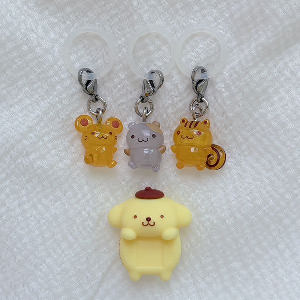 [BUNJANG] Sanrio Pompompurin Mini Gacha Keychain Set / 산리오 정품 폼폼푸린 미니 가챠 메지루시 머핀 베이글 스콘 히퍼 키링 세트 팀 푸린