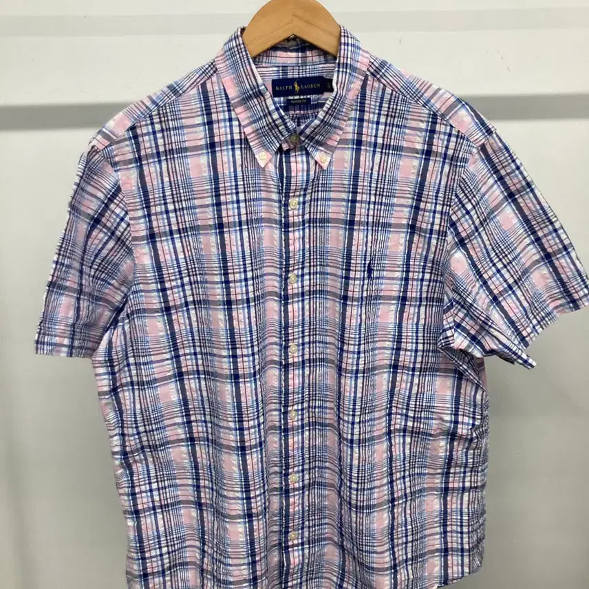 [BUNJANG] Polo Ralph Lauren Seersucker Short-Sleeve Shirt / 폴로 랄프로렌 시어서커 반팔 셔츠 110~115