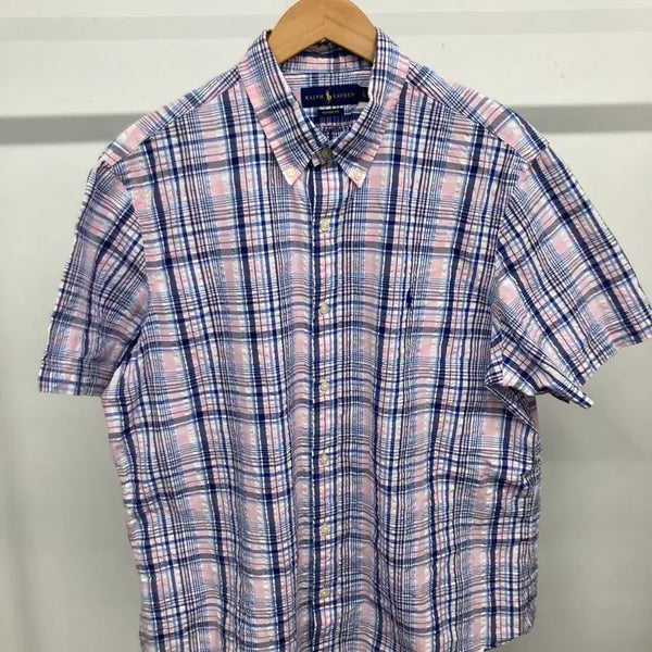 [BUNJANG] Polo Ralph Lauren Seersucker Short-Sleeve Shirt / 폴로 랄프로렌 시어서커 반팔 셔츠 110~115