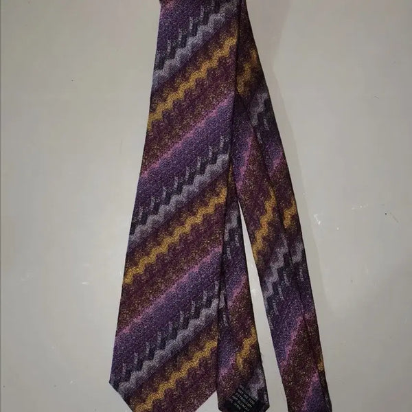 [BUNJANG] Missoni Jacquard Pattern Silk Necktie / 미쏘니 자카드 패턴 실크 넥타이