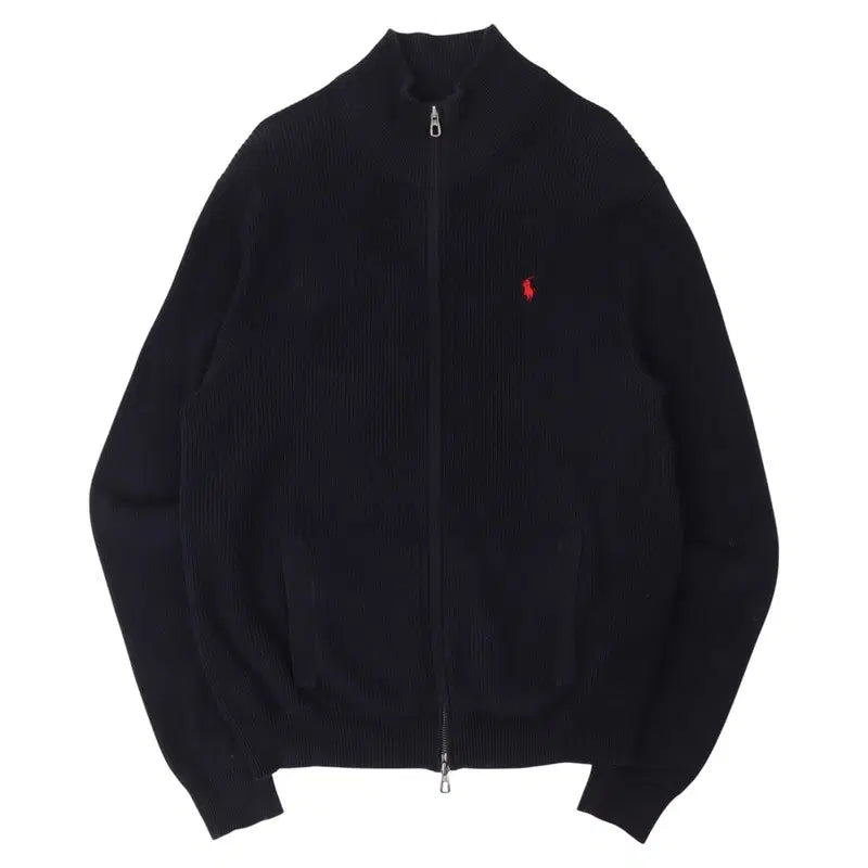 [BUNJANG] Polo Ralph Lauren Navy Full Zip Knit Cardigan / 폴로 랄프로렌 네이비 풀 집업 니트 집업 가디건