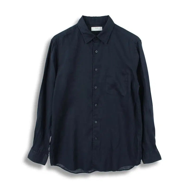 [BUNJANG] Uniqlo Men's 100% Linen Pocket Plain Shirt (L) / 유니클로 (MEN - L) 린넨 100% 포켓 무지 셔츠