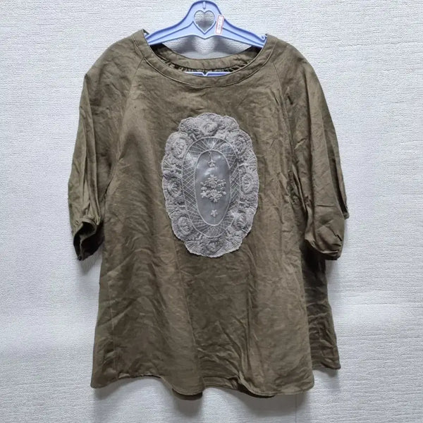 [BUNJANG] Kihini Lace Short-Sleeve Blouse / a299 반팔 블라우스