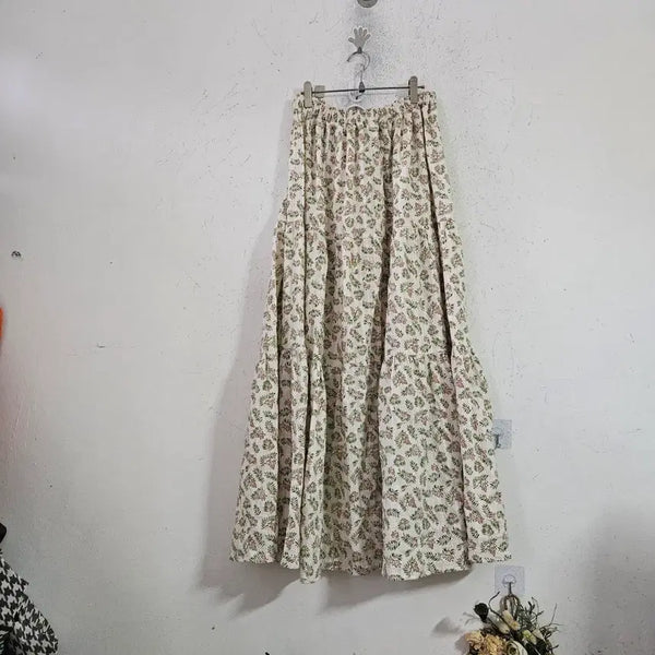 [BUNJANG] Floral Pattern Ruffle Skirt / 플로럴 패턴 캉캉 스커트