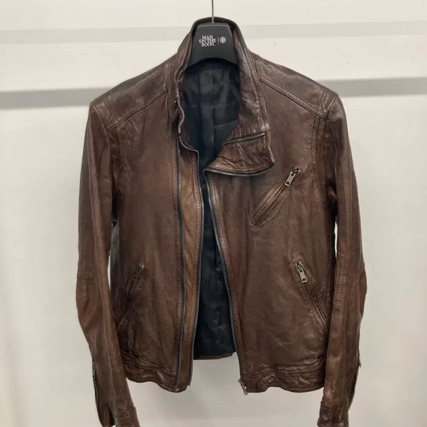 [BUNJANG] Solid Homme Vintage Style Leather Jacket / 솔리드옴므 빈티지스타일 양가죽 자켓 95