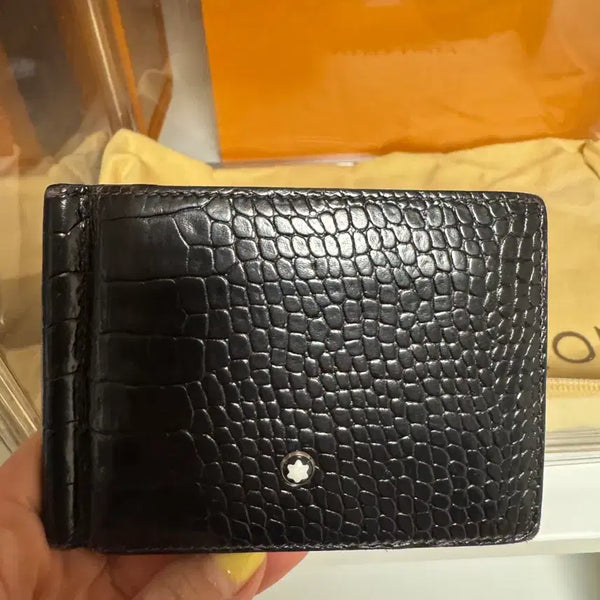[BUNJANG] Montblanc Crocodile Leather Bifold Wallet Black / 몽블랑 지갑 악어가죽 블랙