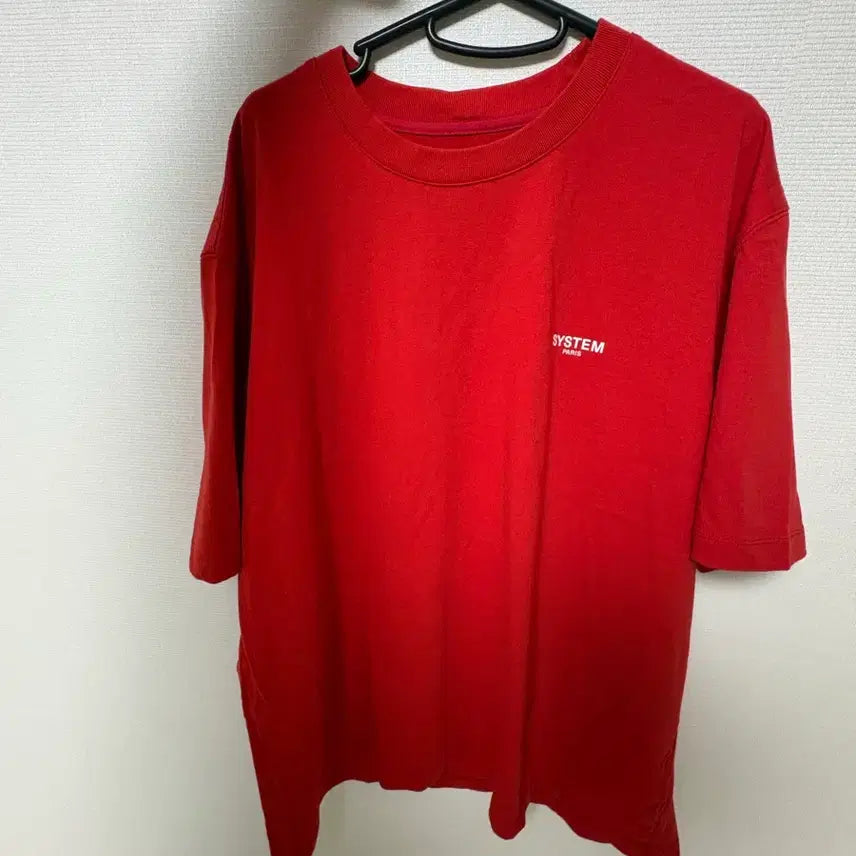 [BUNJANG] System Homme Red Short Sleeve T-Shirt Size 105 / 시스템옴므 레드컬러 반팔티 105