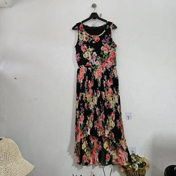 [BUNJANG] Floral Pattern Long Dress / 플로럴 패턴 롱 원피스