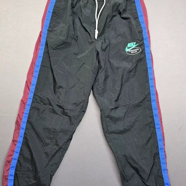 [BUNJANG] Nike Track Pants Black Blue Red Colorblock / 나이키 트랙 팬츠 블랙 블루 레드 배색