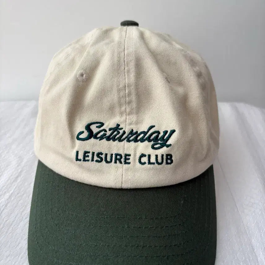 [BUNJANG] Saturday Leisure Club Ball Cap Beige/Green / 세러데이 레저 클럽 볼캡 베이지/그린