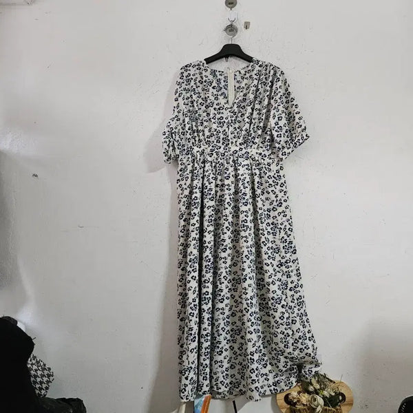 [BUNJANG] Floral Print Long Jersey Dress / 꽃무늬저지 롱 원피스