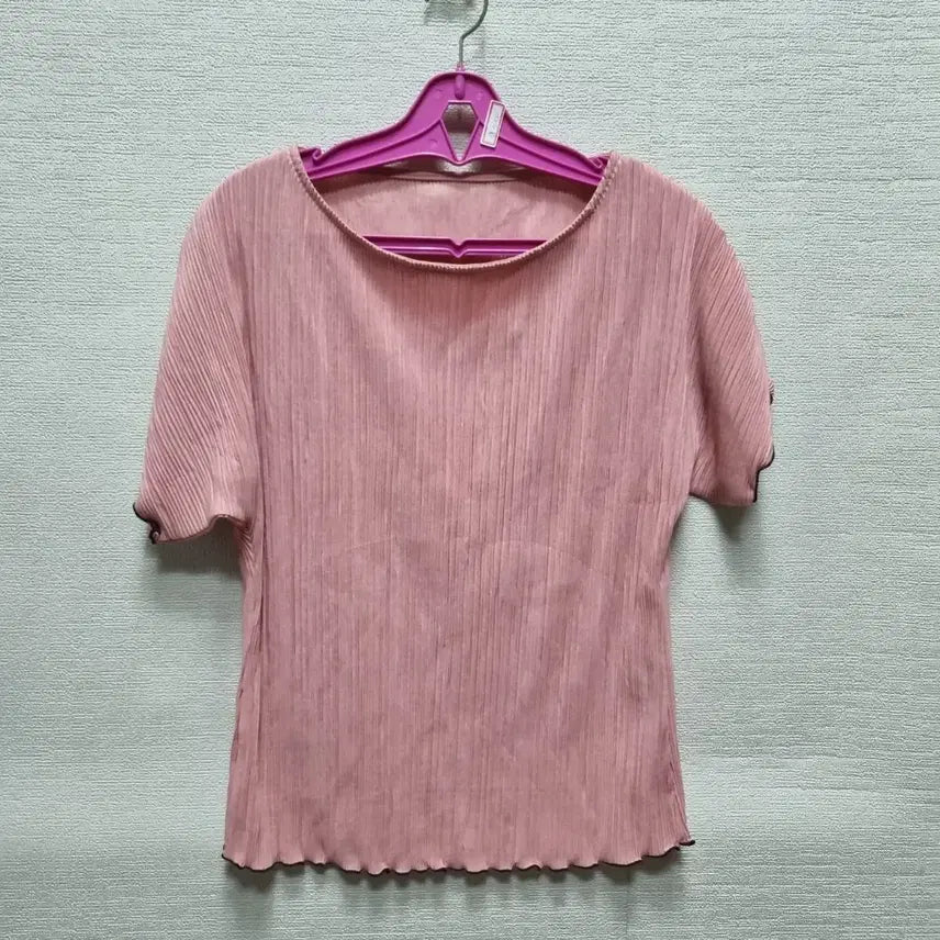 [BUNJANG] Pleated Short Sleeve T-Shirt / a302 플리츠 반팔 티셔츠