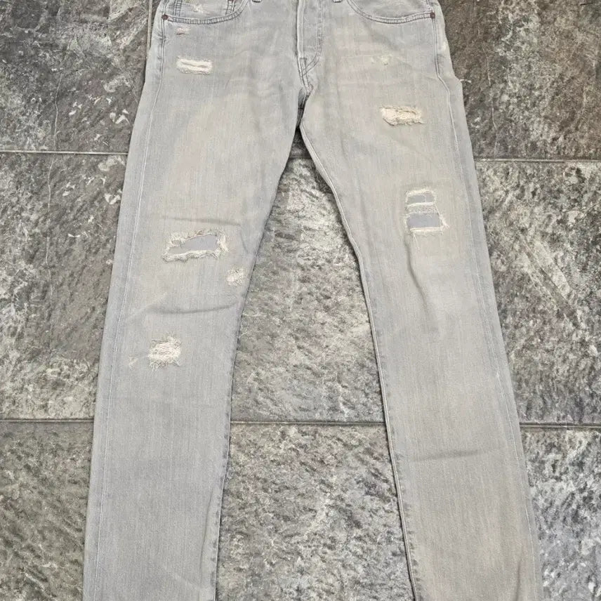 [BUNJANG] Polo Ralph Lauren Slim Fit Jeans Light Grey Distressed / 폴로 랄프로렌 청바지  라이트 그레이
