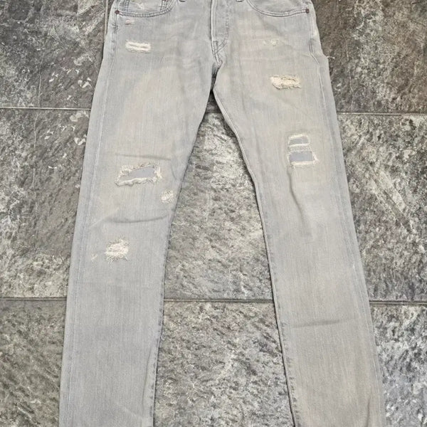 [BUNJANG] Polo Ralph Lauren Slim Fit Jeans Light Grey Distressed / 폴로 랄프로렌 청바지  라이트 그레이