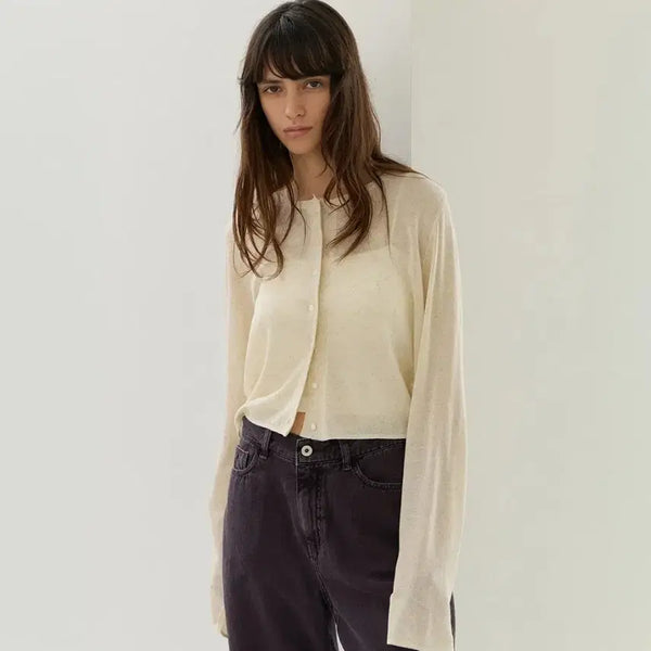 [BUNJANG] LEVAR Light Linen Cardigan Natural / (새상품) 르바(LEVAR) Light Linen Cardigan 네추럴