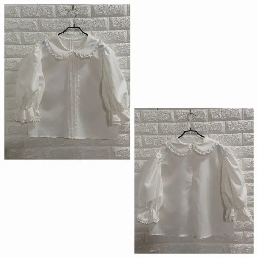 [BUNJANG] Lace Collar Sleeve Blouse / L.레이스 카라 소매 블라우스