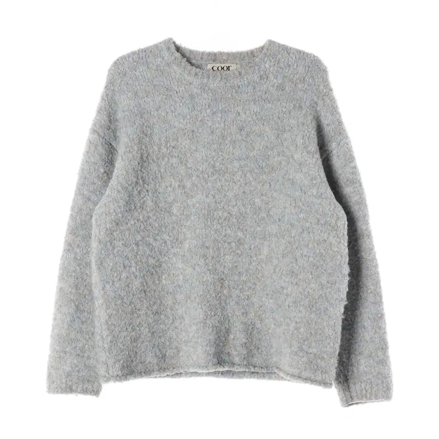 [BUNJANG] COOR 22FW Multi Color Wool Boucle Round Neck Knit Blue Beige / 쿠어 22FW 멀티 칼라 울 부클레 라운드 넥 니트 블루베이지