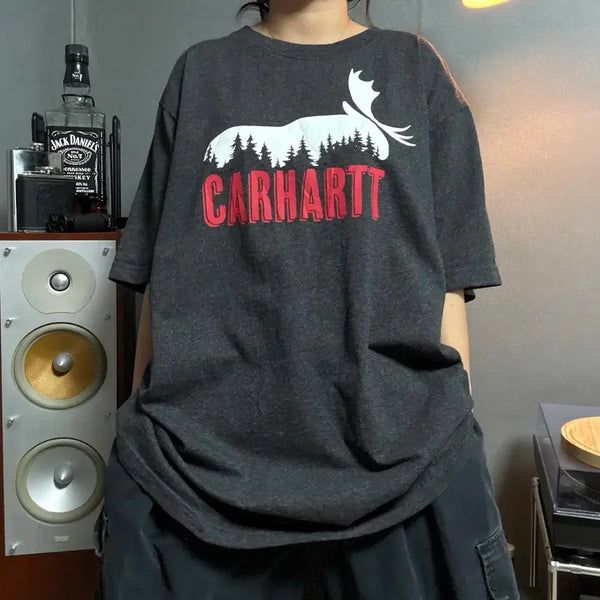 [BUNJANG] Carhartt Printed Short Sleeve T-Shirt / 칼하트 프린팅반팔