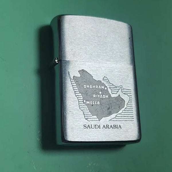 [BUNJANG] Zippo Lighter 1981 Saudi Arabia Map Engraved Authentic / 지포 라이터 정품,1981년사우디아라비아 지도 각인