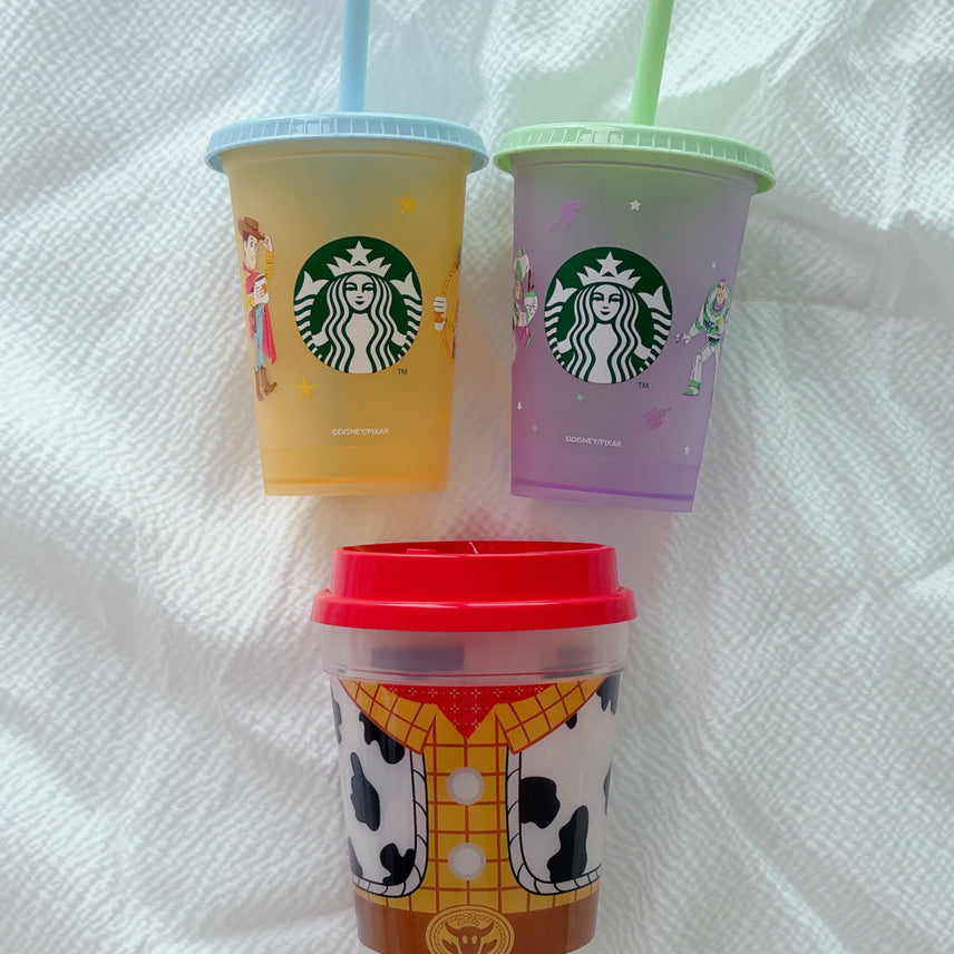 [BUNJANG] Starbucks x Baskin Robbins Toy Story Woody & Buzz Mini Reusable Cold Cup Set / 토이스토리 정품 텀블러 스타벅스 우디 배스킨라빈스 버즈 베스킨라빈스 미니 리유저블 콜드 컵