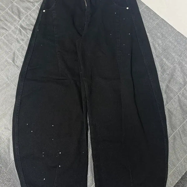 [BUNJANG] Stone Washed Paint Curved Fit Pants / (새상품)스톤 워싱 페인트 커브드 팬츠