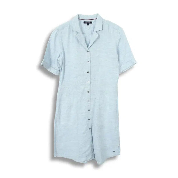 [BUNJANG] Tommy Hilfiger Women's 100% Linen Charm Logo Dress / 타미힐피거 (WOMEN - 4) 린넨 100% 참 로고 원피스