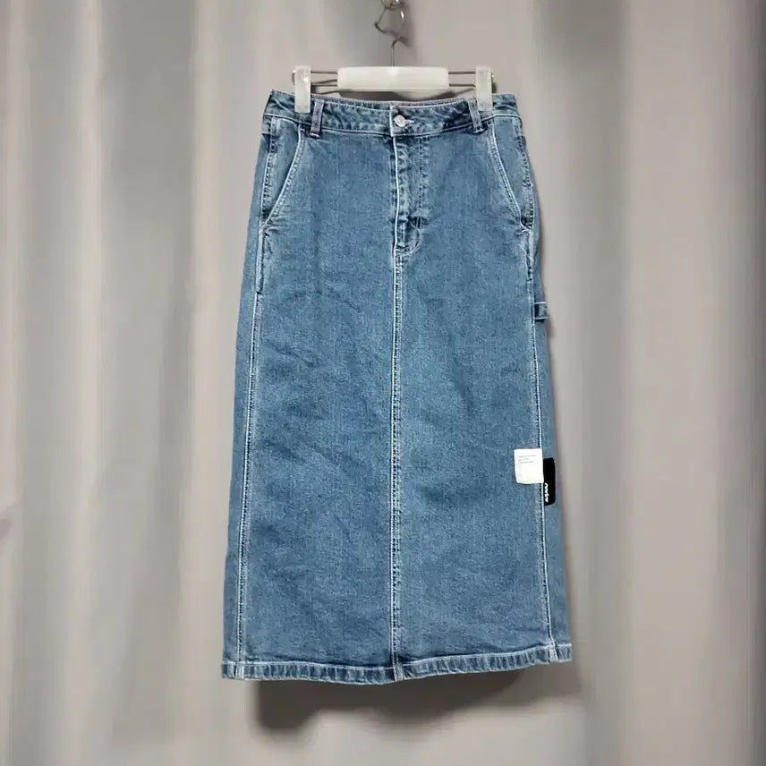 [BUNJANG] Andar Carpenter Span Denim Skirt / 안다르 카펜터 스판 데님 스커트