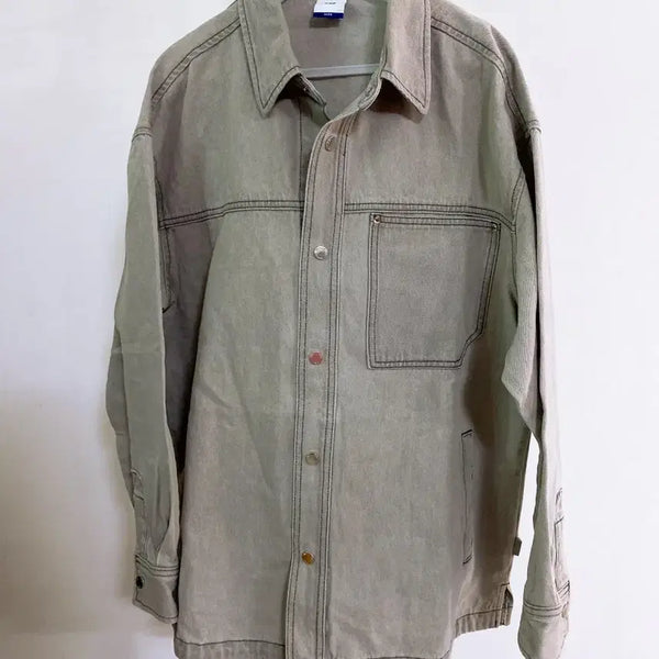 [BUNJANG] J.ZW (Size 100) Men's Light Grey Oversized Denim Jacket / 몽빈티지(100)지이크남자연그레이오버핏데님자켓
