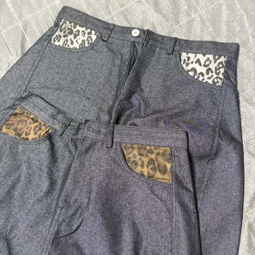 [BUNJANG] Double Pocket Leopard Print Pants / (새상품)레오파드 호피 더블포켓 팬츠