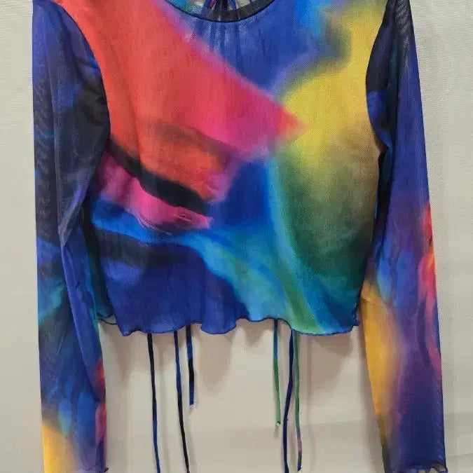 [BUNJANG] Zara Sheer Long Sleeve Tie-Dye Print Top / 자라 시스루 롱슬리브 타이 다이 프린트