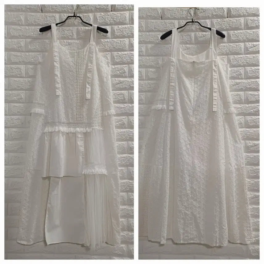 [BUNJANG] White Punch Eyelet Long Dress / 화이트 펀칭아일렛  롱원피스