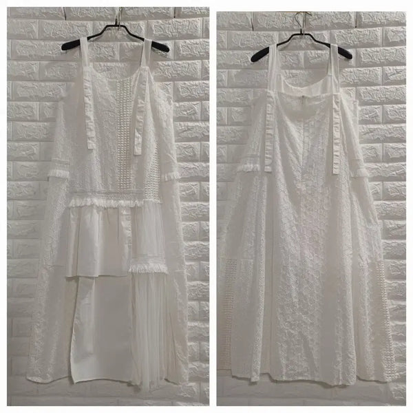 [BUNJANG] White Punch Eyelet Long Dress / 화이트 펀칭아일렛  롱원피스
