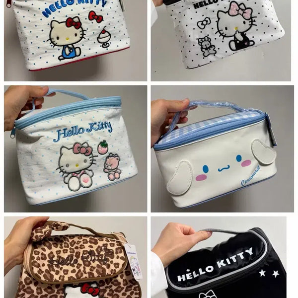 [BUNJANG] Hello Kitty & Cinnamoroll Handle Pouch Bag / 키티, 시나모롤 손잡이 파우치가방, 메이크업가방
