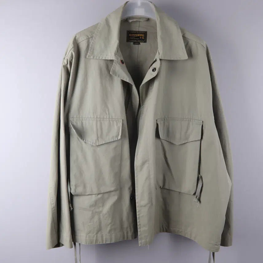 [BUNJANG] Outstanding Utility Pocket Field Jacket Khaki (L) / 아웃스탠딩 유틸리티 포켓 야상 자켓 라이트카키 (L)