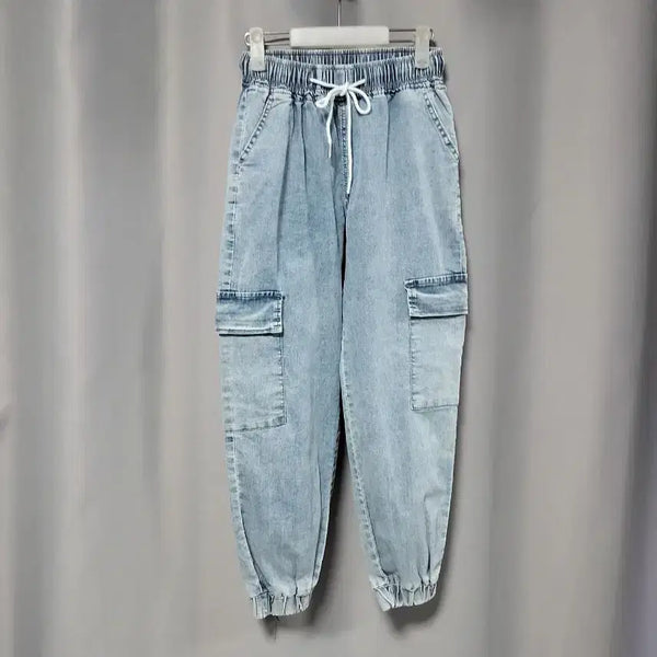 [BUNJANG] Stretch Cargo Denim Jogger Pants / 스판 카고 데님 조거팬츠